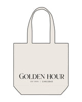 The Promo Tote Bag - Natural - Golden Hour Pilates - Center Body - Printed - Black