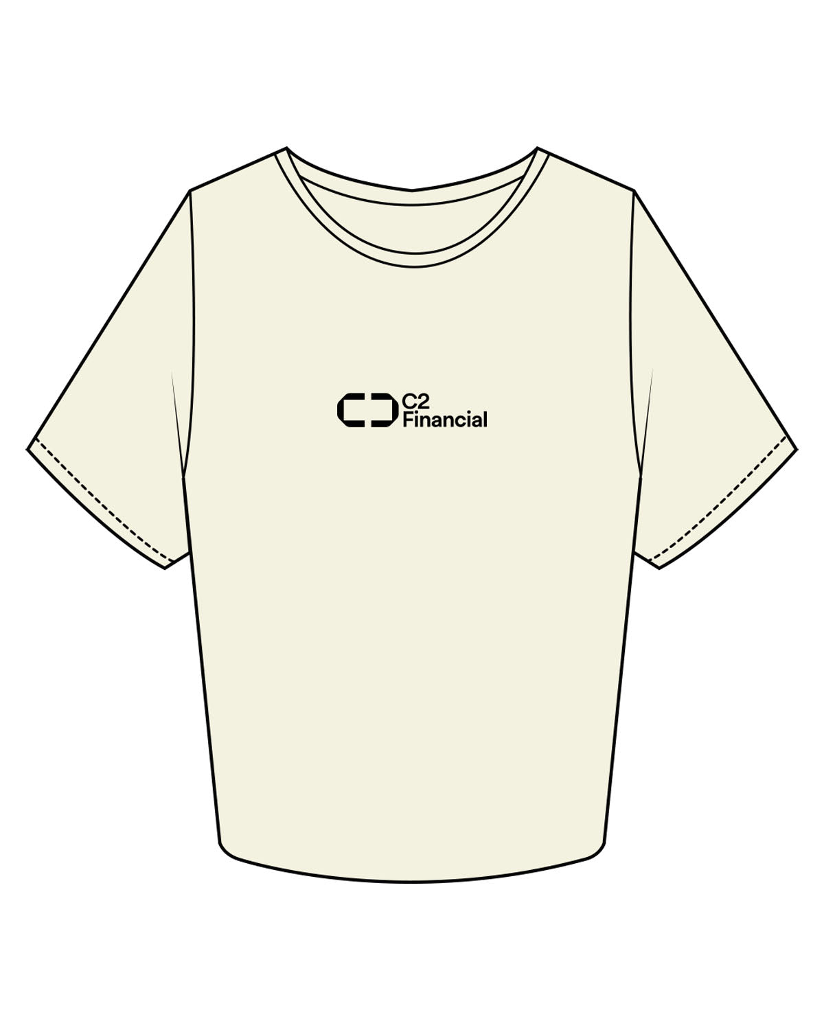 The Crop Tee - Butter - C2 Financial - Center Chest Stacked - Printed - Black