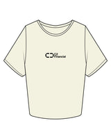 The Crop Tee - Butter - C2 Financial - Center Chest Stacked - Printed - Black