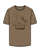 The Mens Tee - Walnut - Powerhouse Fitness - Full Front & Back Neckline - Printed - Dark Brown