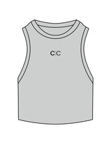 The Ribbed Crop Tank - Storm - Core Collective - Center Chest "C|C" - Embroidered - Black