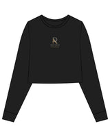 The Crop Long Sleeve - Black - Reform Athletica - Center Chest Stacked - Full Color