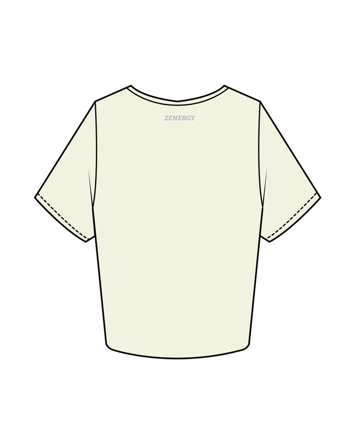 The Crop Tee - Butter - ZENERGY CYCLING - Left Chest & Back Neckline - Printed - Lilac