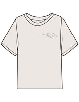 The Midweight Crop Tee - Ivory - The Stu - Left Chest - Printed - Tone on Tone