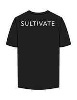 The Mens Tee - Black - Sultivate - Left Chest Icon & Back Shoulder - Printed - White