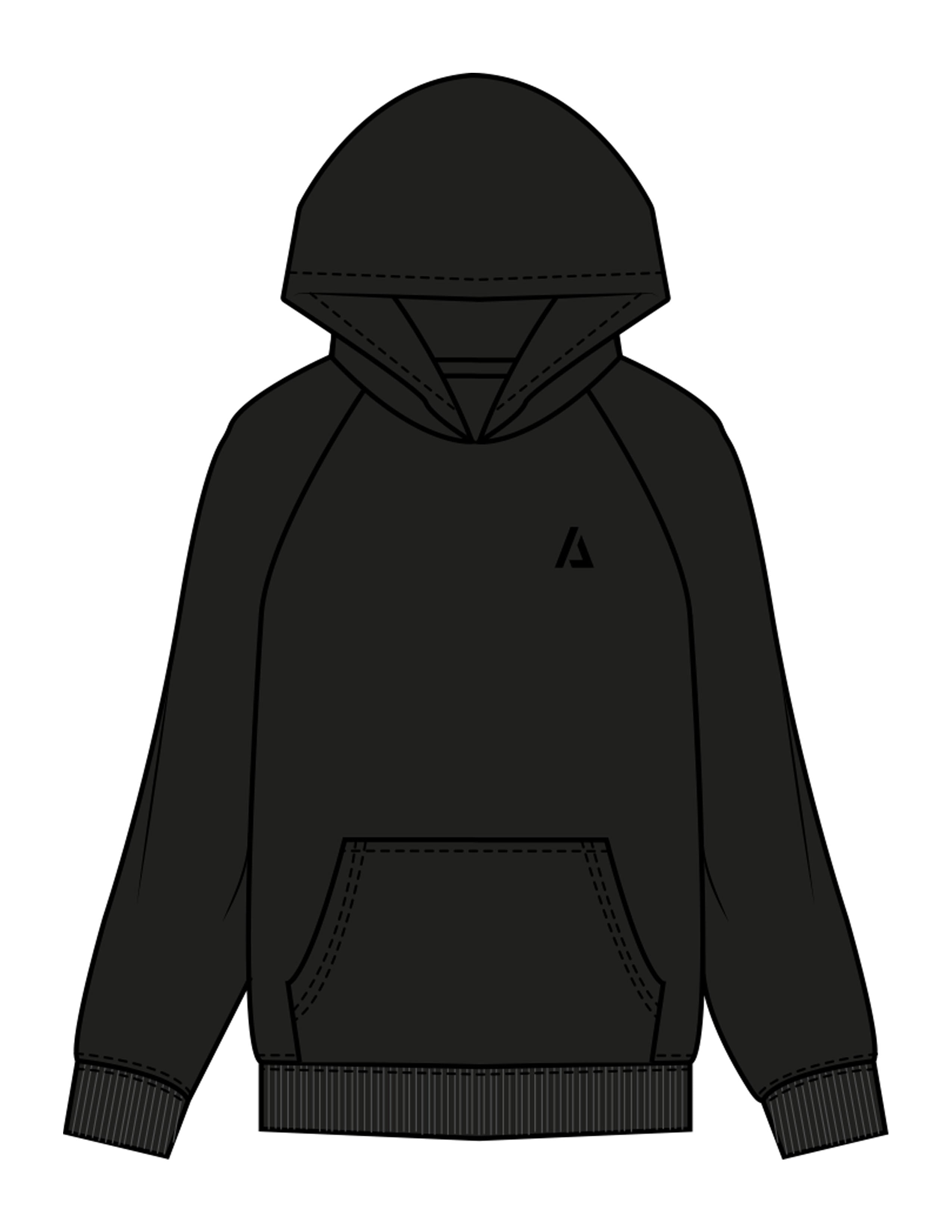 The Mens Hoodie - Black - ALTORA - Left Chest Icon & Center Back - Printed - Black
