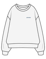 The Mens Crewneck - White Heather - Zenwise - Left Chest & Back Stacked - Printed - Blue