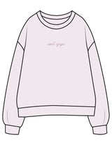 The Womens Crewneck - Orchid - SOUL YOGA - Center Chest - Embroidered - Tone on Tone