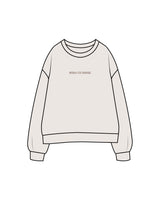The Womens Crewneck - Bone - Megafit House - Center Chest & Back Stacked - Printed - Tone on Tone