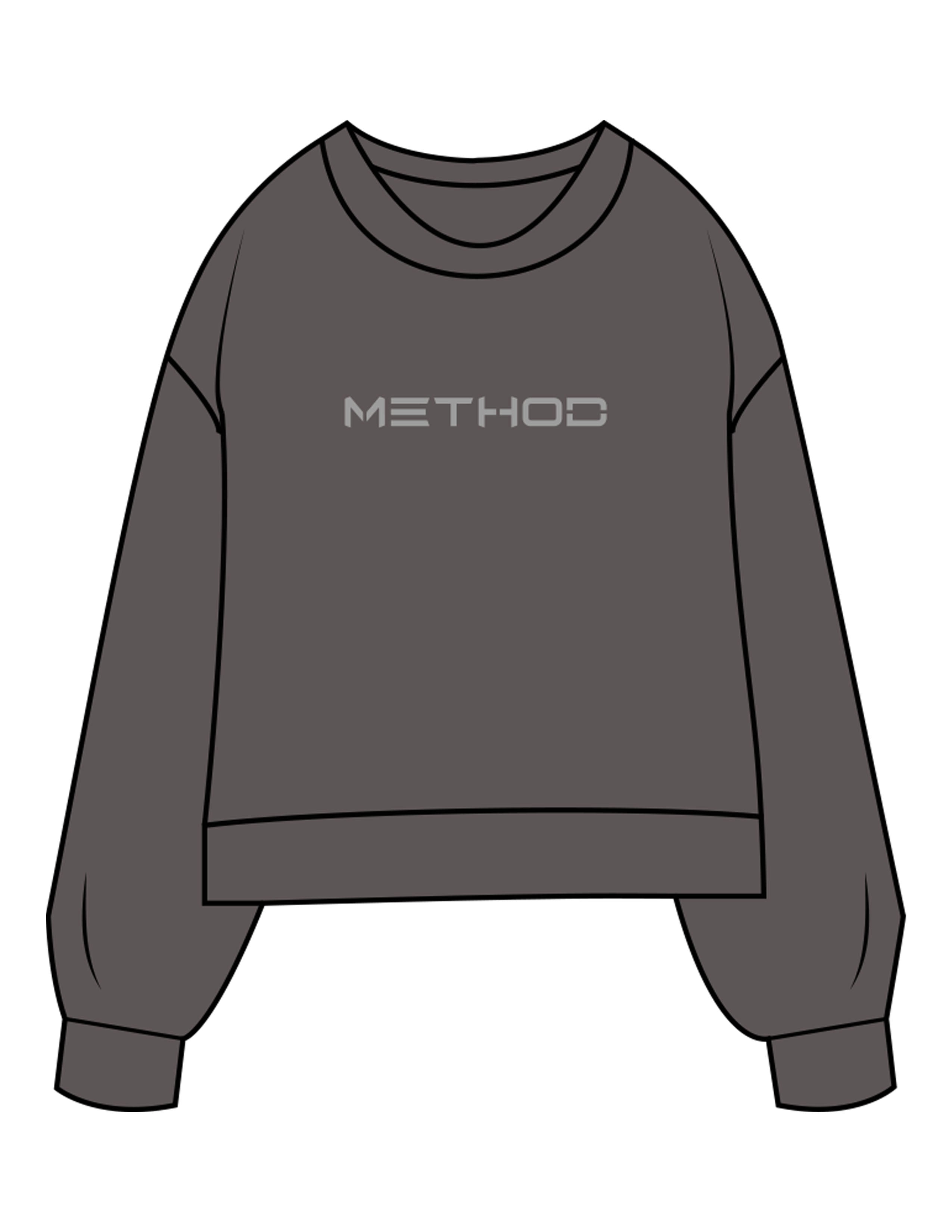 The Womens Sueded Crewneck - Gunmetal - TML - Center Chest - Printed - Light Gray