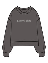 The Womens Sueded Crewneck - Gunmetal - TML - Center Chest - Printed - Light Gray