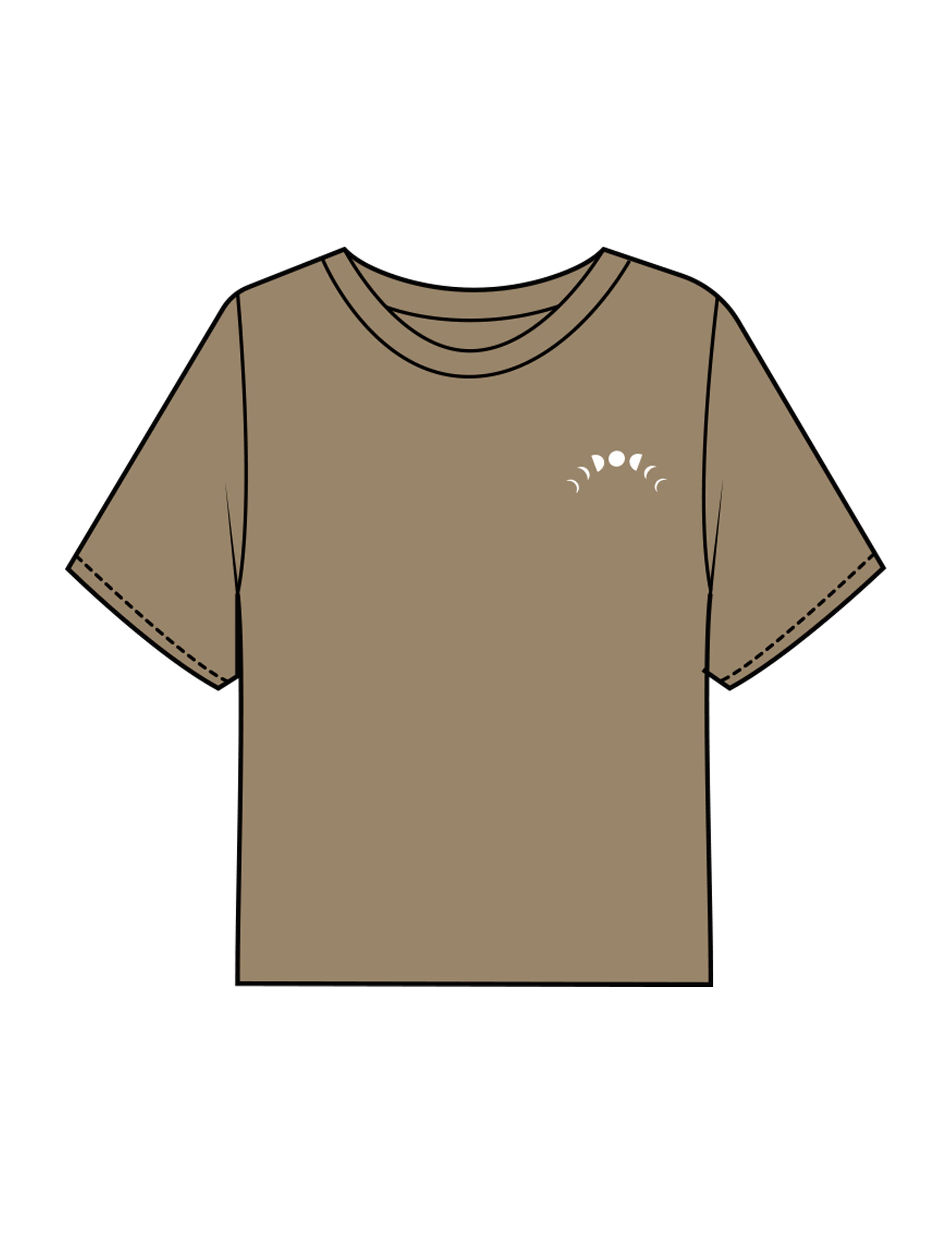 The Boxy Crop Tee - Sand - Symmetry Yoga - Left Chest & Back Stacked - Printed - White