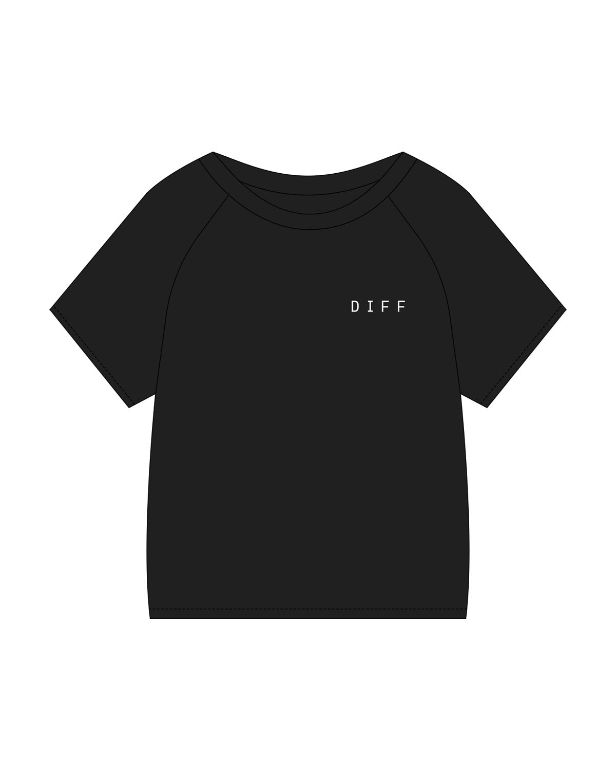 The Kids Tee - Black  - DiffEyewear - Left Chest DIFF - Printed - Black