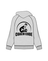 The Mens Zip Hoodie - Heather - Coach Code - Left Chest & Back Center - Black