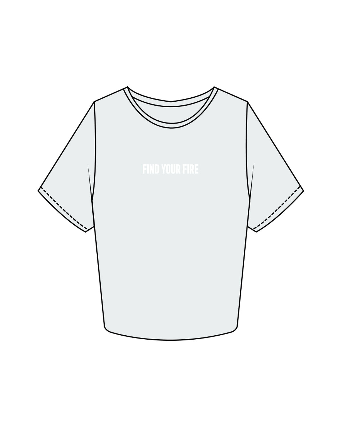 The Crop Tee - Seafoam - Ignite Barre & Fitness - Center Chest & Back Round - Printed - White