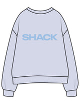 The Womens Crewneck - Powder - Sweatshack - Center Chest & Center Back - Printed - Blue
