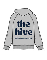 The Mens Hoodie - Heather - The Hive - Left Chest & Back Stacked - Printed - Puff - Navy