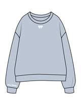 The Womens Crewneck - Powder - Vintage Pour - Upper Chest Initials & Right Wrist - Embroidered - White