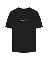 The Mens Tee - Black - Co-Op Pilates - Center Chest & Back Stacked - Teal