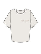 The Crop Tee - Bone - Pure Movement LARK - Left Chest - Embroidered - Brown