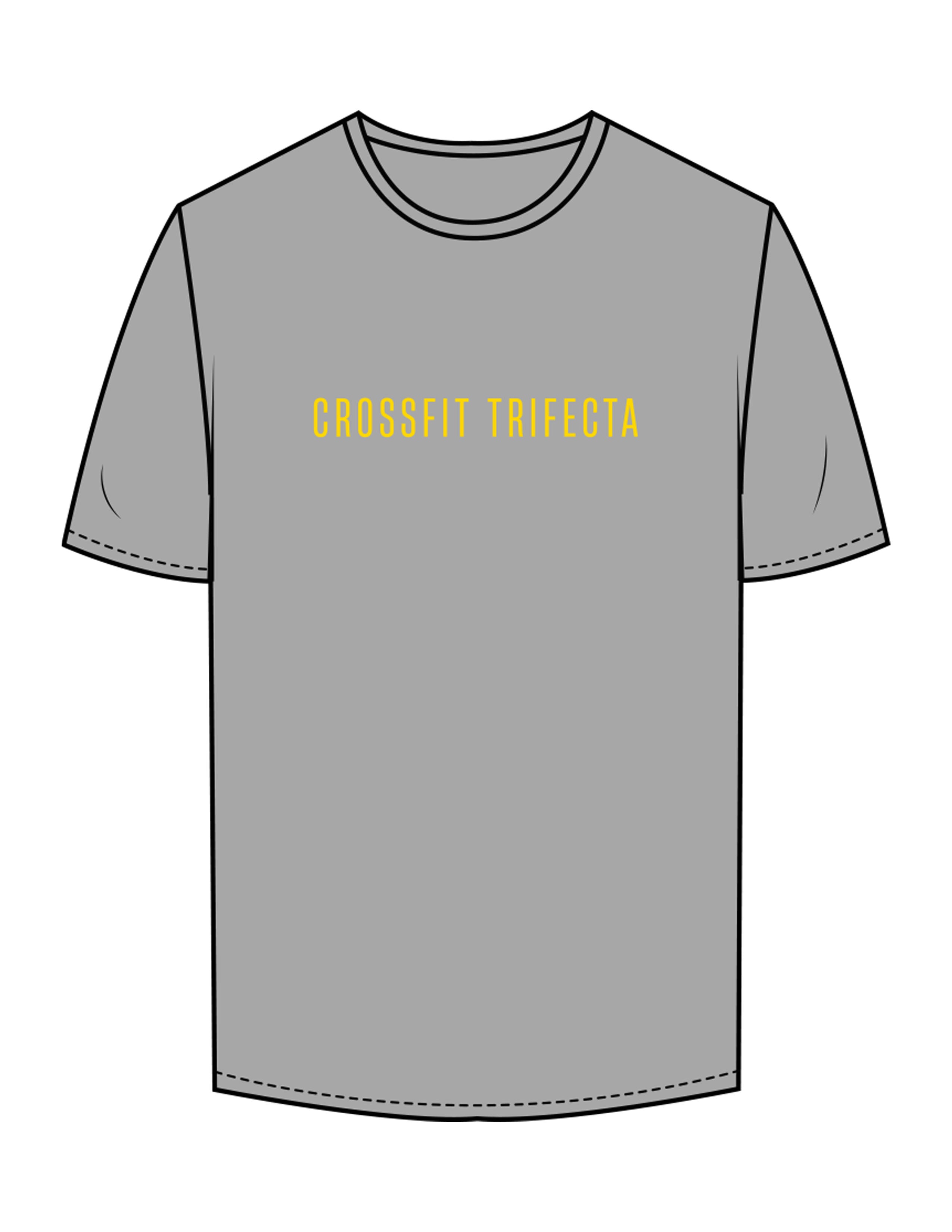 The Mens Tee - Heather - Crossfit Trifecta -  Center Chest & Full Back - Printed - Full Color