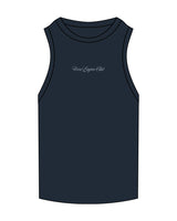 The Ribbed Full Length Tank - Navy - Viva Lagree - Center Chest Script - Embroidered - Powder
