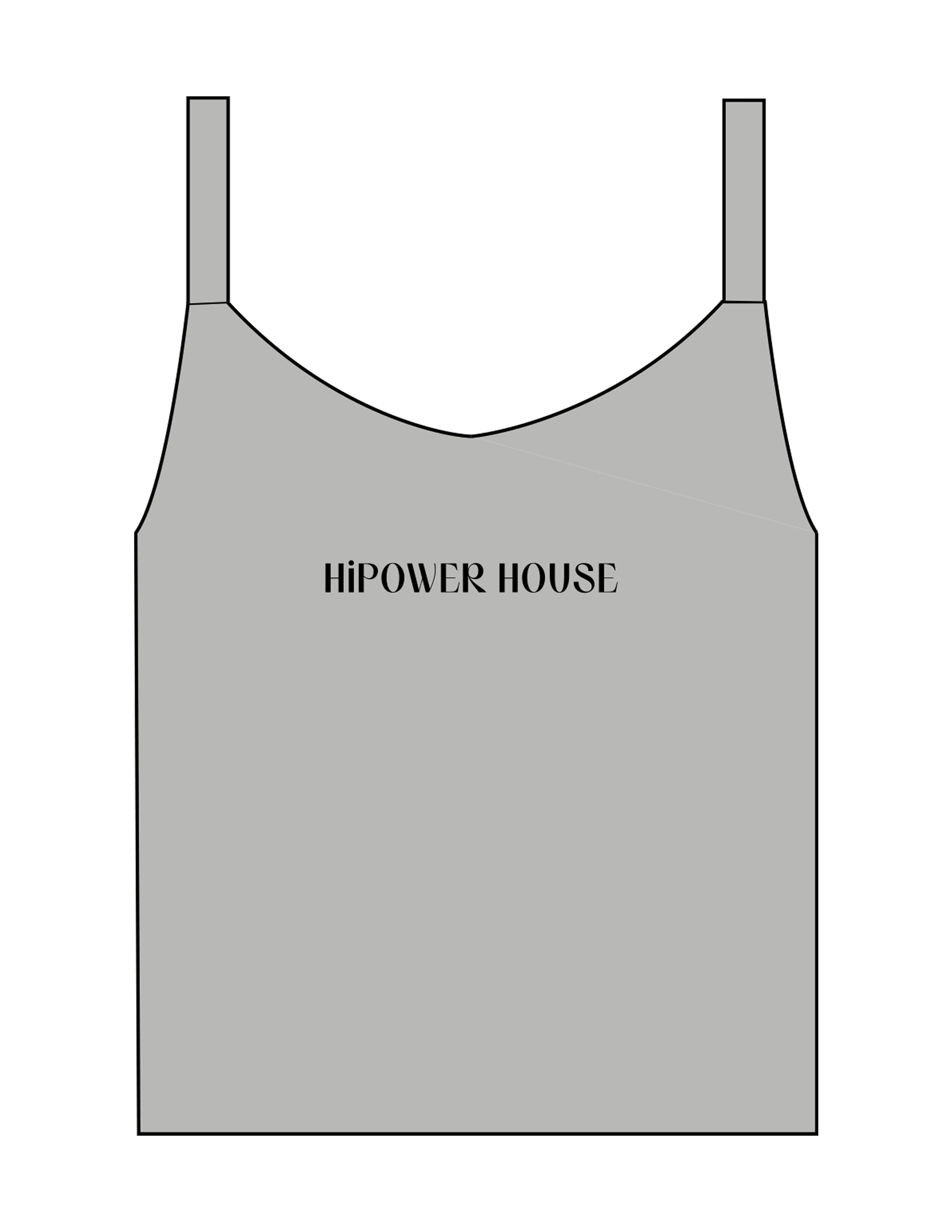 The Micro Rib Strappy Crop Tank - Heather - Hi Power - Center Chest - Printed - Black