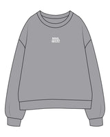 The Womens Crewneck - Heather - SOUL YOGA - Center Chest Stacked - Embroidered - White