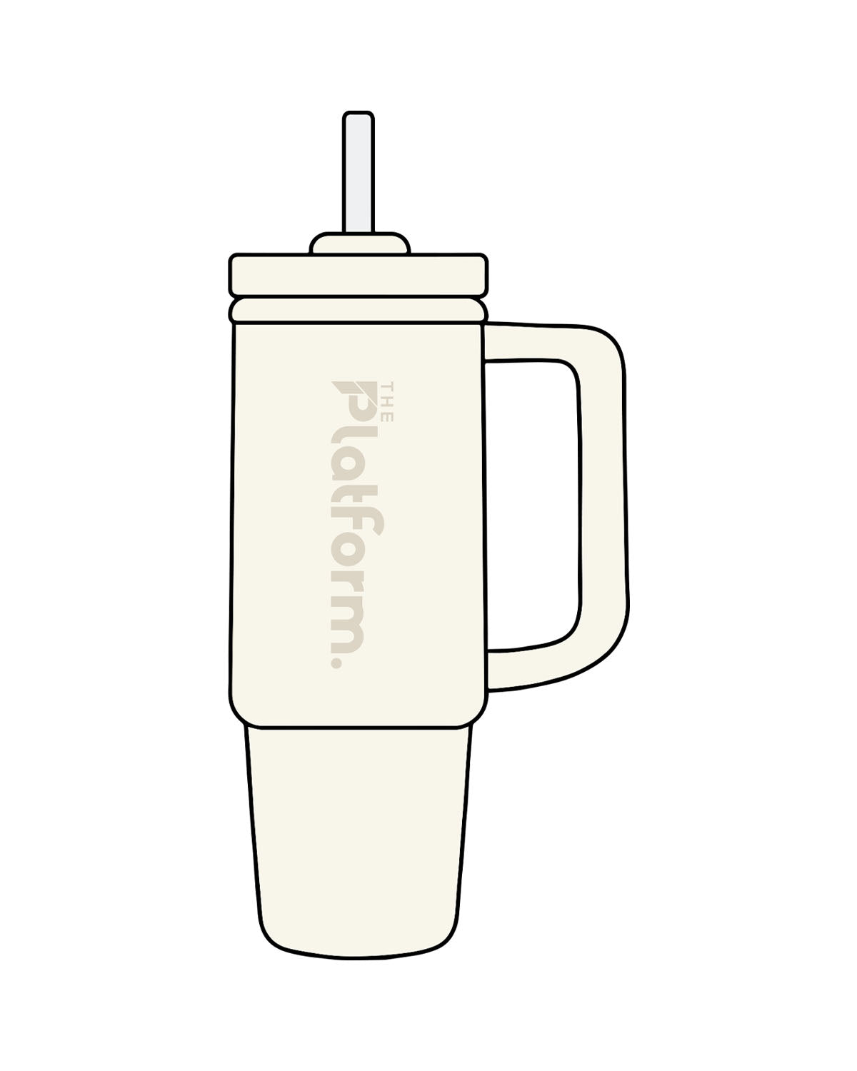 The Tumbler Cup - Off White - The Platform Studio - Center Body - Printed - Tone on Tone