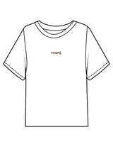 The Midweight Crop Tee - White - Barnes. The Label - Center Chest & Back Stars - Printed - Full Color
