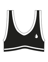 The Piped Bra - Black - Saltvault Instructor - Left Chest & Center Back - Printed - White
