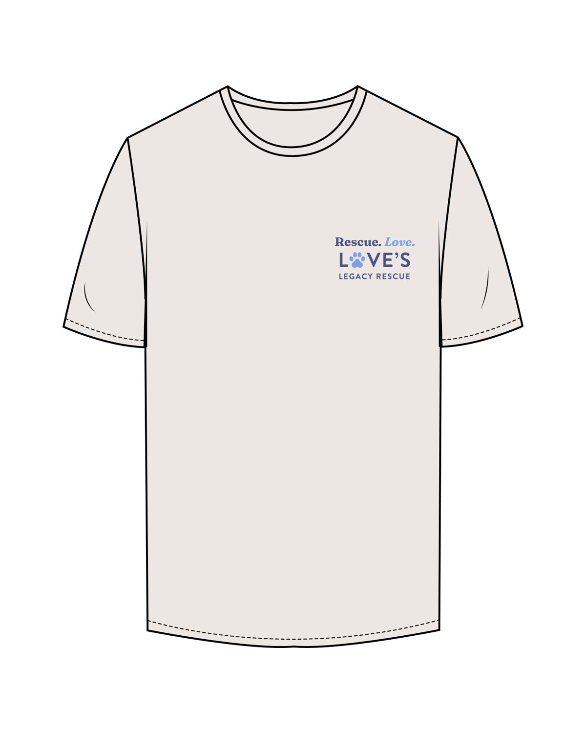 The Mens Tee - Bone - LLR - Left Chest Stacked - Printed - Full Color