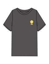 The Mens Heavyweight Tee - Coal Stone - Try Smile Collective - Left Chest & Back Smiley - Printed - Full Color