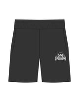 The Mens Sweat Shorts - Washed Black - Gladden Gains - Left Leg - Printed - White