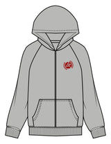 The Womens Zip Hoodie - Heather - Lagree Red - Left Chest & Back Stacked - Printed - Red