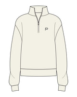 The Womens 1/4 Zip - Off White - Primarie Pilates - Left Chest & Upper Back Stacked - Embroidered - Black
