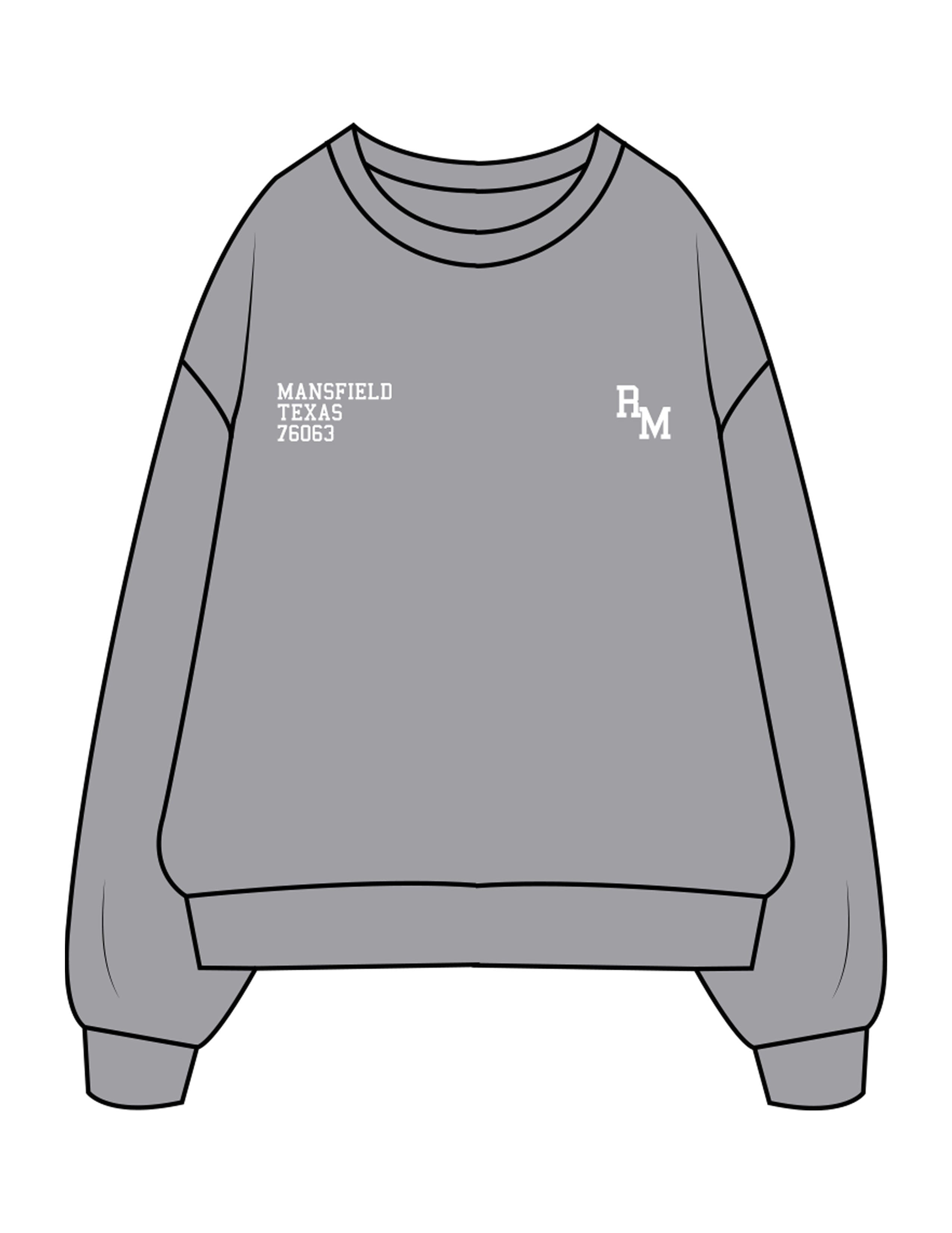 The Mens Crewneck - Heather - Refined Movement - Left & Right Chest - Printed - White