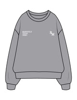 The Mens Crewneck - Heather - Refined Movement - Left & Right Chest - Printed - White