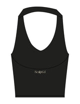 The Halter Tank - Black - Sculpt'd Studios - Center Back - Printed - Cream