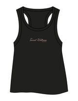 The Crop Tank - Black - SWS - Center Chest Script - Printed - Mauve