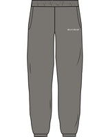 The Mens Sweatpants - Washed Gray - Bean Head - Left Leg - Embroidered - Off White