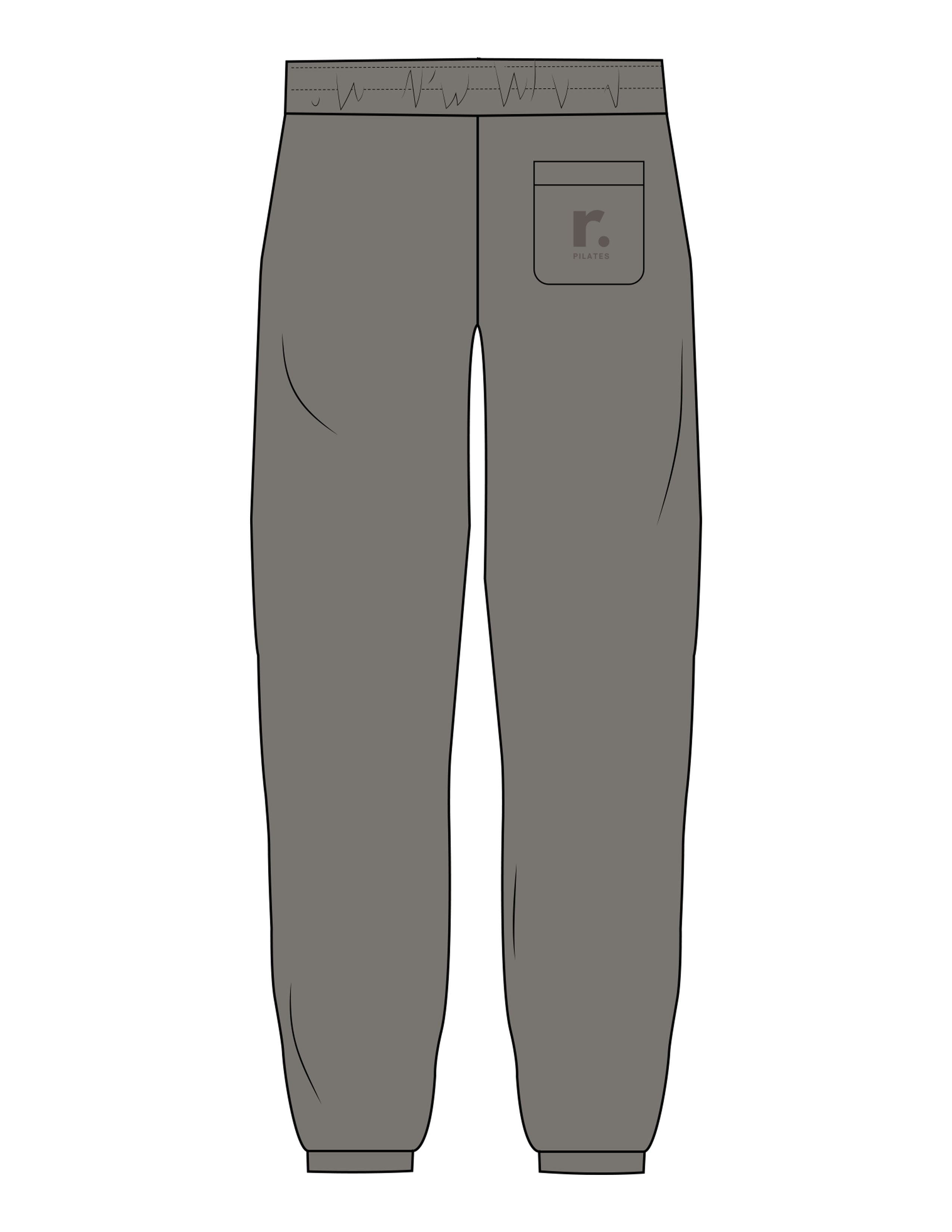 The Mens Sweatpants - Washed Gray - RPCS - Back Pocket - Printed - Tone on Tone