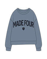 The Midweight Unisex Crewneck - Washed Slate - M4Lagree - Center Chest Arc Stacked - Tone on Tone
