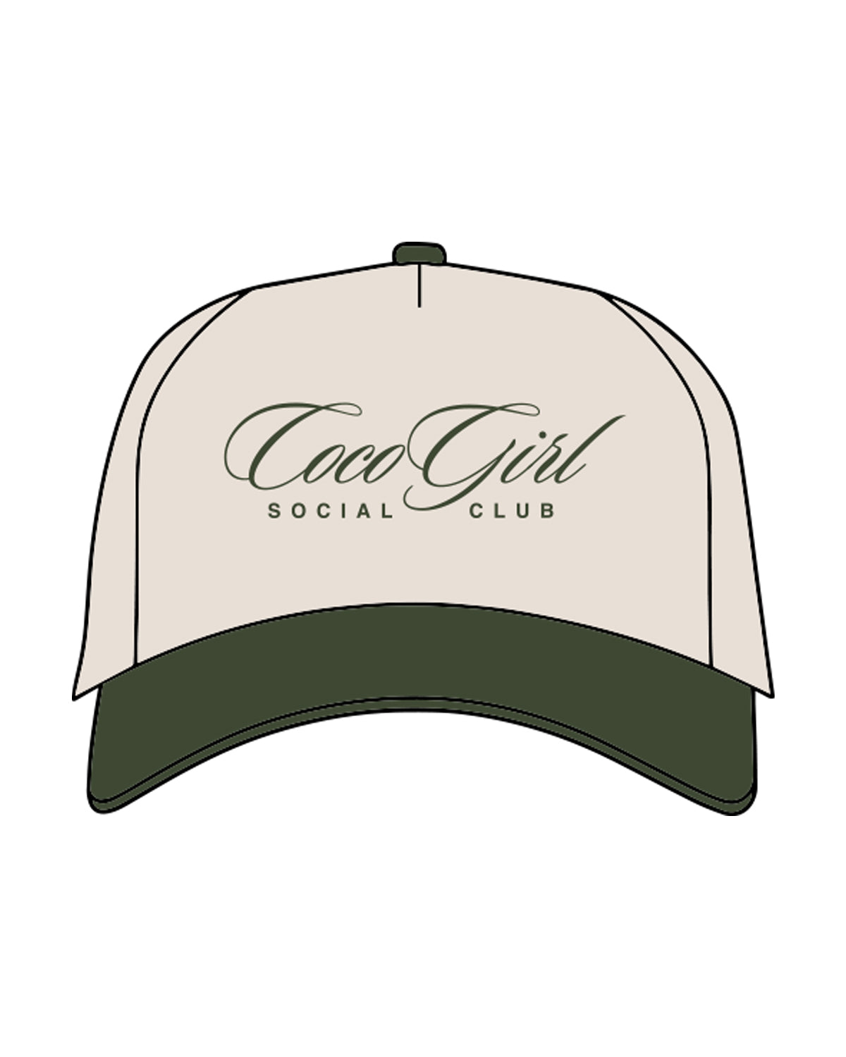 The Canvas Cap - Natural / Forest - Dr. Courtney - Center Stacked & Back Head - Embroidered Green