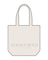 The Promo Tote Bag - Natural - Golden Hour Pilates - Center Body - Printed - Tone on Tone
