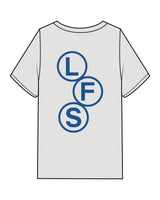 The Mens Heavyweight Tee - Washed Bone - Lagree Fit Studio - Left Chest - Back Center - Printed - Blue