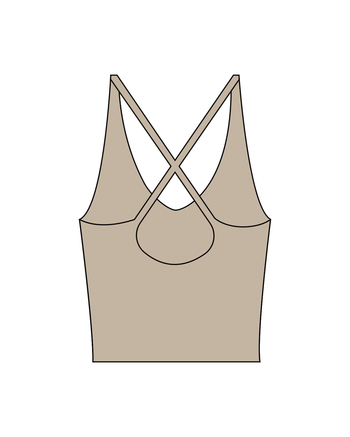 The Sporty Strappy Tank - Light Brown - Coach Code - Left Chest - Text - Printed - White