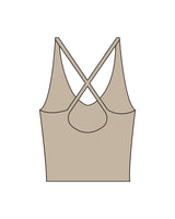 The Sporty Strappy Tank - Light Brown - Coach Code - Left Chest - Text - Printed - White