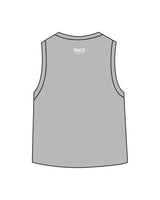 The Daily Crop Tank - Heather Gray - Squeeze Massage - Center Chest Stacked & Back Neckline - Printed - Full Color