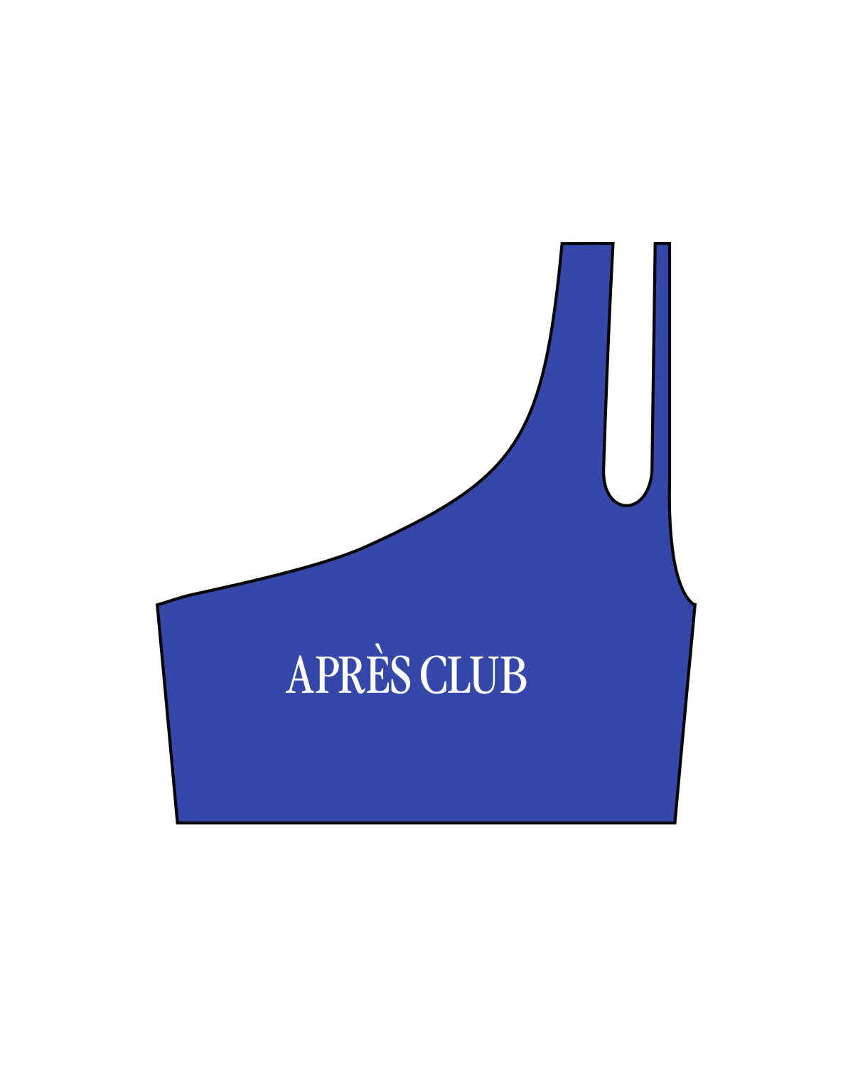 The One Shoulder Bra - Klein Blue - Lagree Tahoe - Center Chest - Printed - White